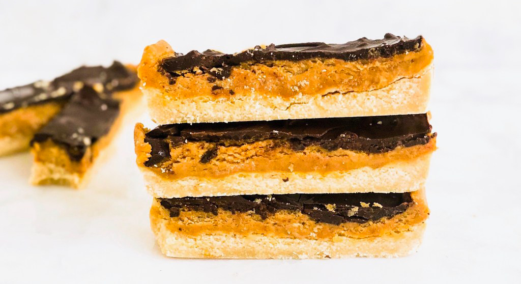 vegan almond butter twix bars