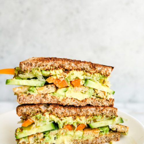 Vegan Tempeh Veggie Avocado Sandwich - Living Well With Nic